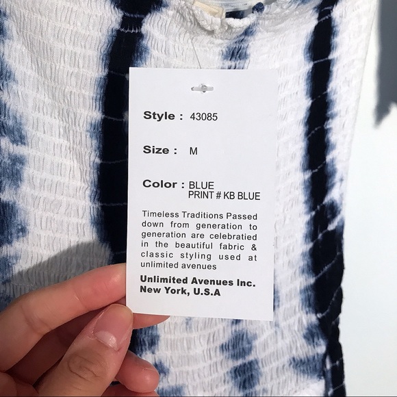 LAST ONE‼️S/XS Blue Tie-dye Strapless Maxi Dress ! - Picture 8 of 8